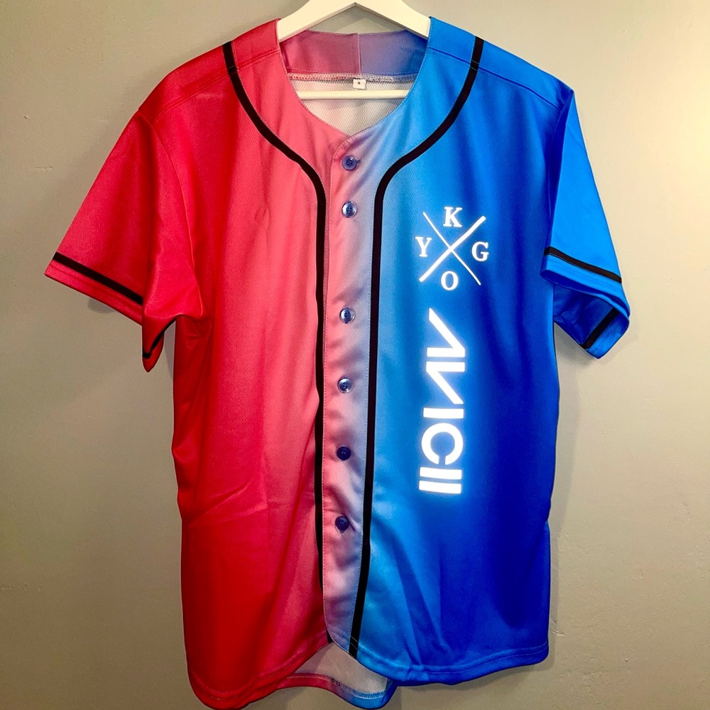 Pink and Blue Kygo & Avicii Baseball Rave Jersey